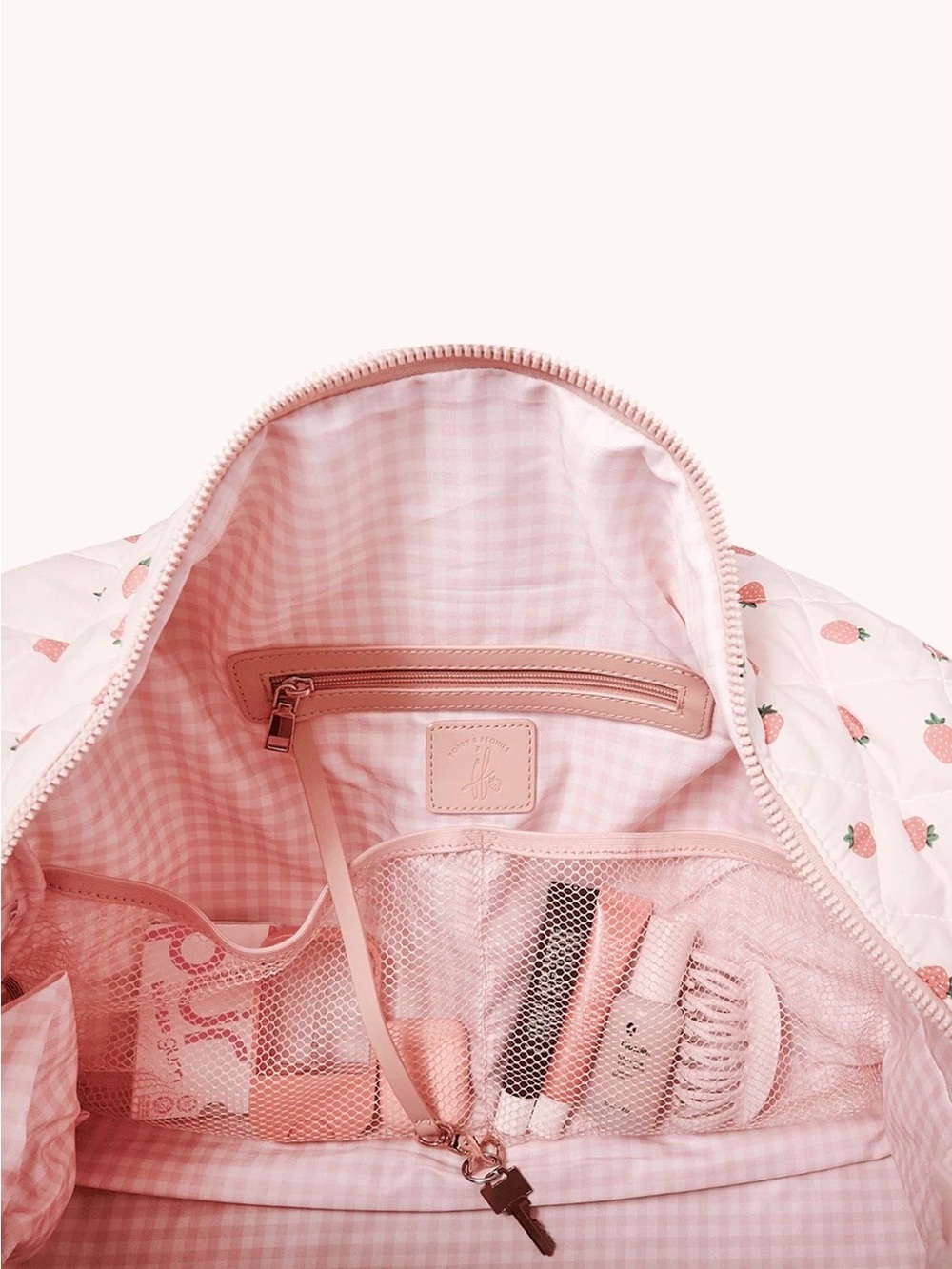 šš Poppy & Peonies Mini Strawberry Road Tripper Quilted Duffle Bag šāØ - Picture 9 of 9